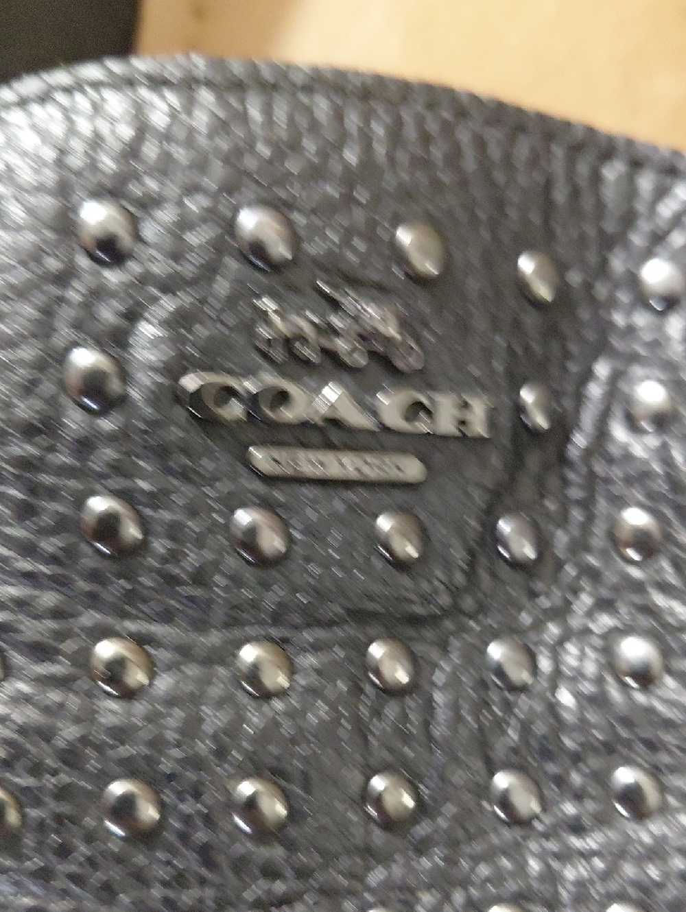 Coach Black Pebbled Leather Studded Loafers Women's size 7 - Picture 5 of 12